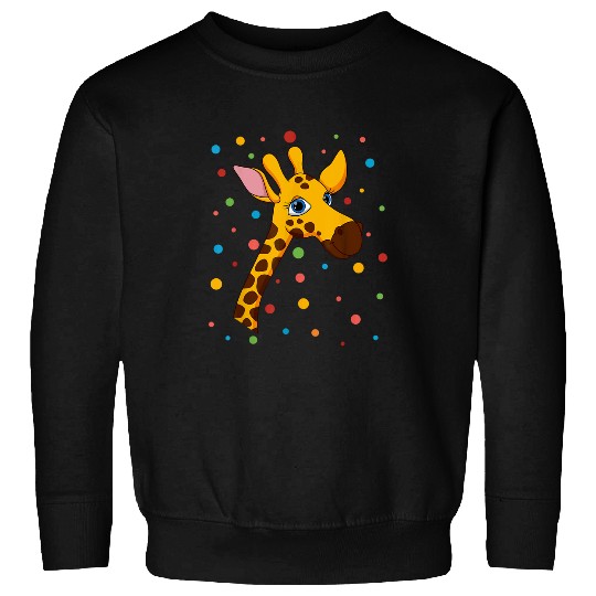 Giraffe Pet Dot Day Polka Dots Giraffe Kids Boys Girls Youths Sweatshirts