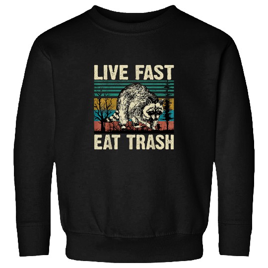 Raccoon Pet Live Fast Eat Trash Raccoon Lover Funny Sweatshirts