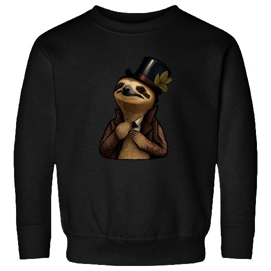 Sloth Pet Wearing Fancy Top Hat Sweatshirts