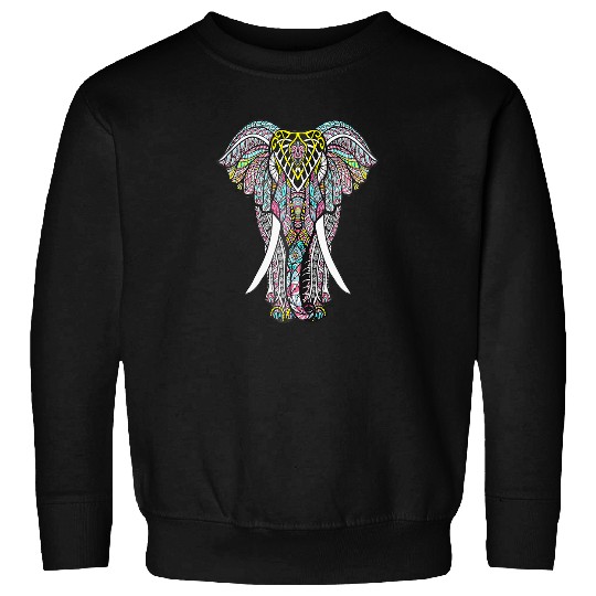 Elephant Pet Colored Elephant Ethnic patterned vintages Art Sweatshirts