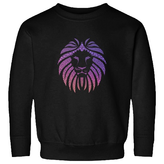 Lion Pet Face Head Mane Gradient Pink and Purple Cat Sweatshirts