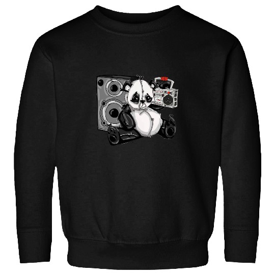 Panda Pet Dj Panda Bear by San Francisco Artist Zamiro Sweatshirts