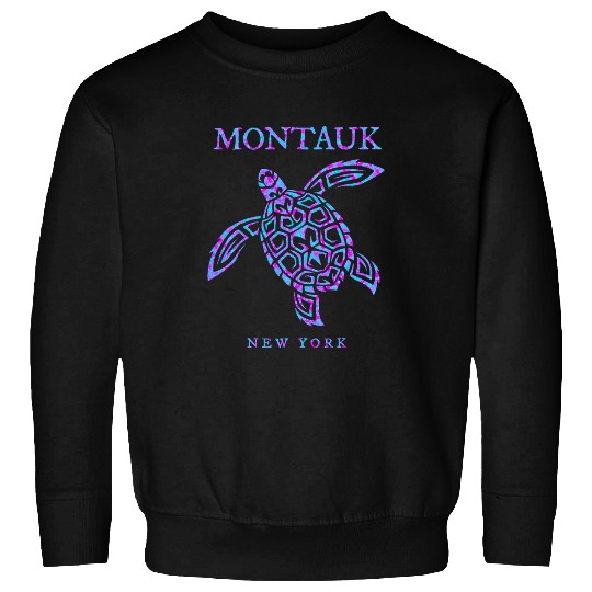Turtle Pet Montauk New York Sea Turtle Beach Vacation Sweatshirts