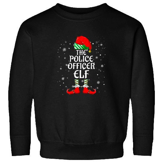 The Police Officer Elf Family Matching Group Christmas Sweatshirts