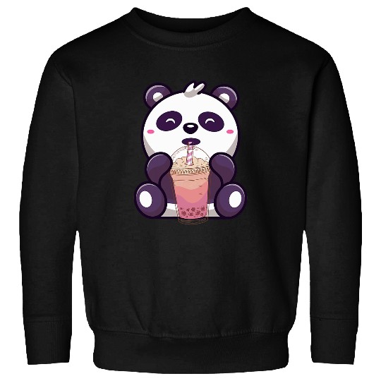 Panda Pet Drinking Bubble Boba Tea Japanese Sweatshirts