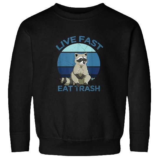 Raccoon Pet Live Fast Eat Trash Racoon Gift 3 Sweatshirts