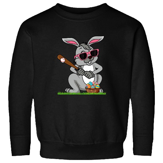 Toddler Boys Easter Bunny Rabbit Baseball Pitcher Kids Teens Sweatshirts