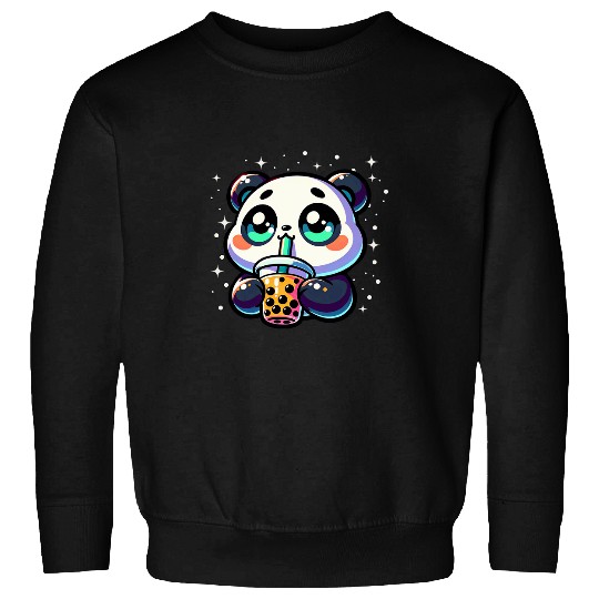Panda Pet Drinking Boba Milk Tea Bubble Tea Anime Kawaii Sweatshirts