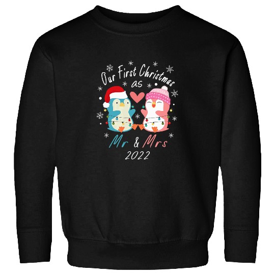 Penguin Pet our first christmas as mr and mrs matching penguin Sweatshirts