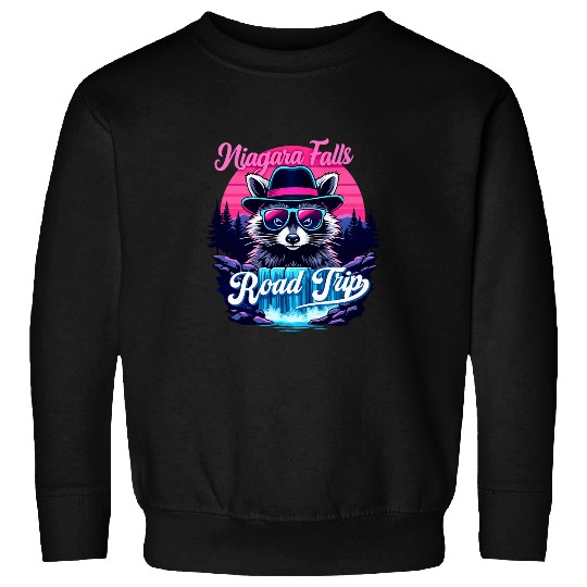 Raccoon Pet Meme Niagara Falls Road Trip Funny Family Matching Sweatshirts