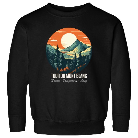 Tour Du Mont Blanc European Hiking Trail Chamonix vintages 1 Sweatshirts