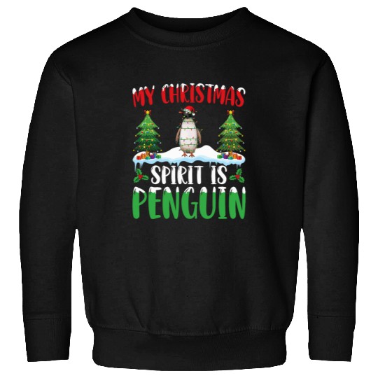 Penguin Pet Wearing Santa Hat xmass Christmas Spirit Is Penguin Sweatshirts