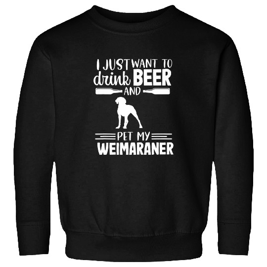 Beer Fun Weimaraner Dog Owner Pet Lover Gift men Sweatshirts