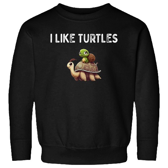 I Like Turtles Cute Funny Snail Riding Turtle Sweatshirts