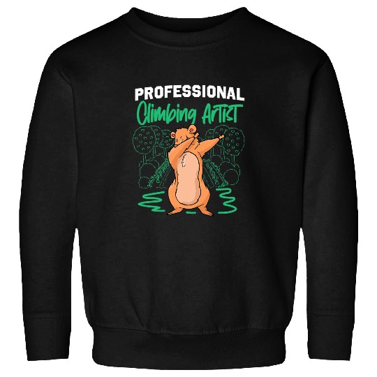 Climbing Climber Groundhog Professional Climbing Artist Climb Sweatshirts