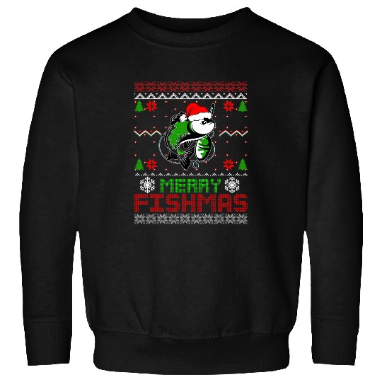 Fishing Merry Fishmas Funny Fishing Christmas UGLY Pajama For Fisher Sweatshirts