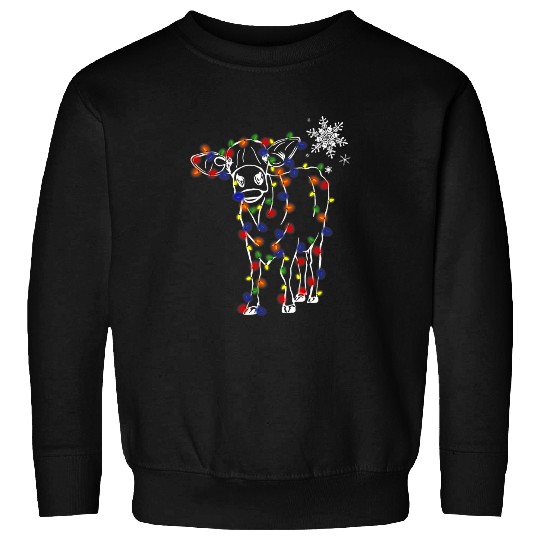 Cow Lover Christmas Light Merry Christmas Sweatshirts