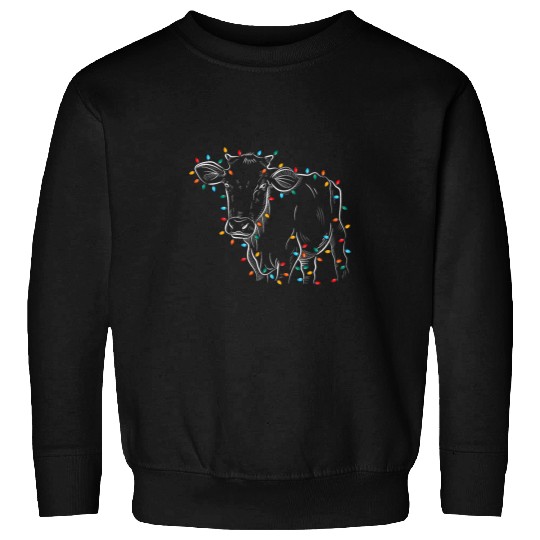 Cow Lover Christmas Light Tree Cow xmass Snow Lover 25 Sweatshirts