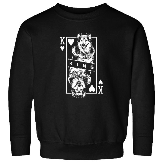 Dog Shetland Sheepdog King Of Hearts Dog Playing Card Pop Art 3 Sweatshirts