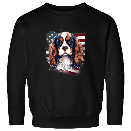 Discover 4th Of July US Flag Cavalier King Charles Spaniel Dog 1 Sweatshirts