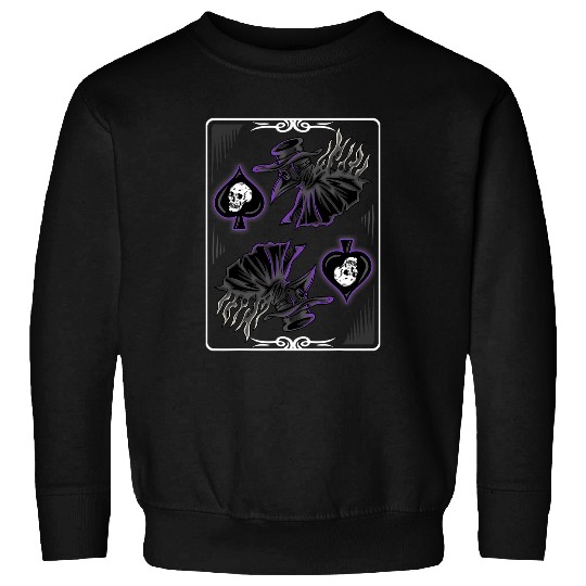 Skeletons Skulls Plague Doctor Ace Of Spades Card Gambler Goth Skull Sweatshirts