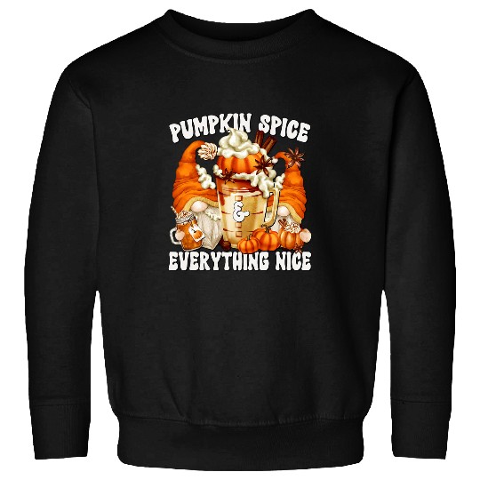 Coffee Fun Pumpkin Spice And Everything Nice Latte Mug For Fall Gnome Sweatshirts