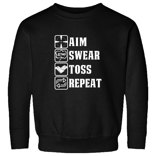 Lacrosse Gift Funny Cornhole Corn Hole Aim Swear Toss Repeat Sweatshirts