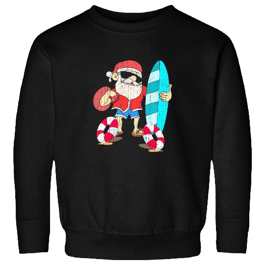 Surf Life Hawaiian xmass Santa Surfing Summer Funny Christmas In July Sweatshirts