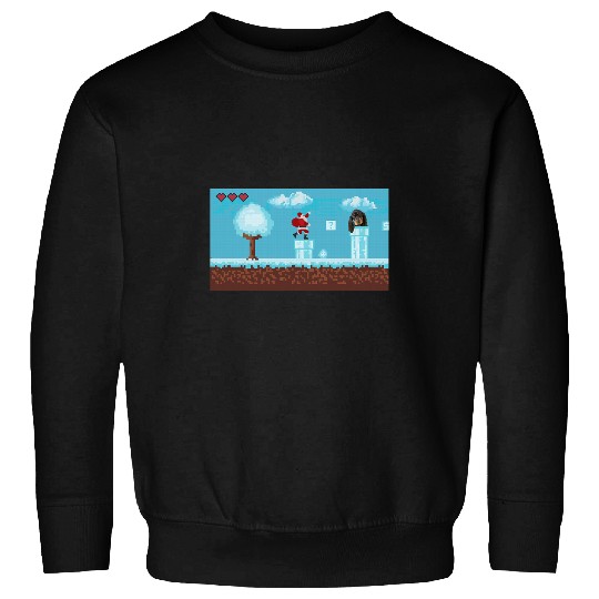 8Bit Christmas Dog Black and Tan Coonhound Sweatshirts