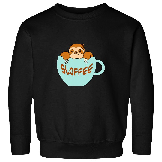 Coffee Fun Cute Baby Sloth Coffee Lover Latte Cup Sweatshirts