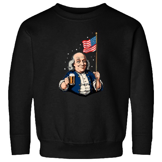 Beer Fun Benjamin Franklin With Beer Mug Sweatshirts