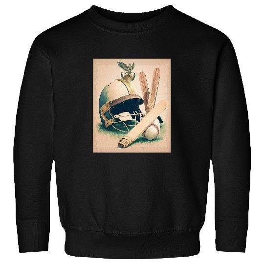 Cricket Fan Team Captain vintages Cricket Bat And Helmet Sweatshirts