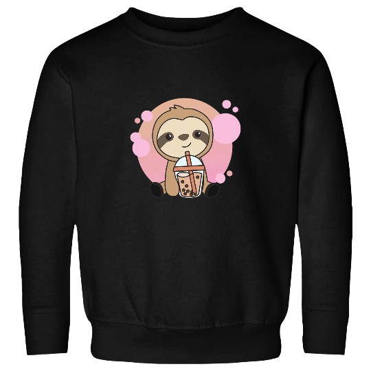 Sloth Pet Bubble Tea Sloth With Chocolate Tea Cute Sloths Sweatshirts
