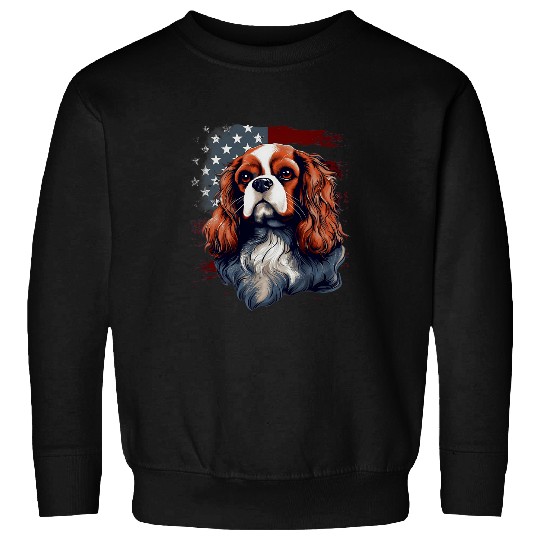 Discover 4th Of July US Flag Cavalier King Charles Spaniel Dog 2 Sweatshirts