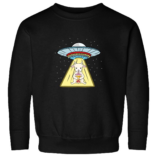 Goats Lover Ufo Abduction Goats Bubble Tea Sweatshirts