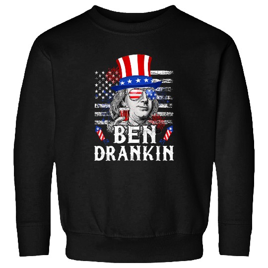 Beer Fun ben drankin 4th of july s drinking beer benjamin franklin Sweatshirts