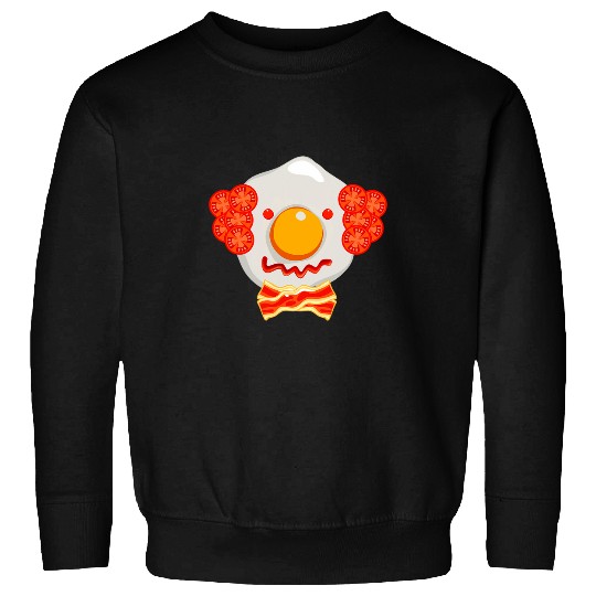 Lacrosse Gift Funny Clown Fried Egg   with Bacon and Tomato Funny Sweatshirts