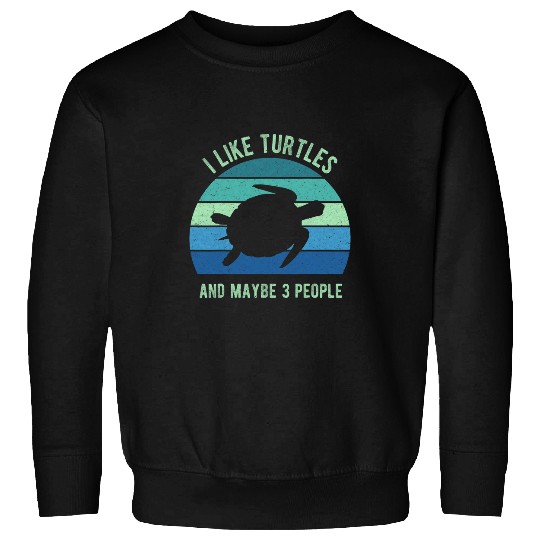 Turtle Pet I Like Turtles and Maybe 3 People Turtle Lover Vintage Sweatshirts