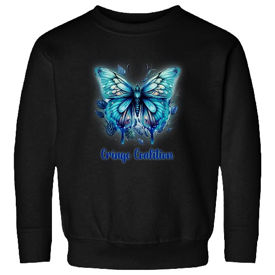 Cringe Coalition Cosplay blue boho electric butterfly LGBTQ Sweatshirts