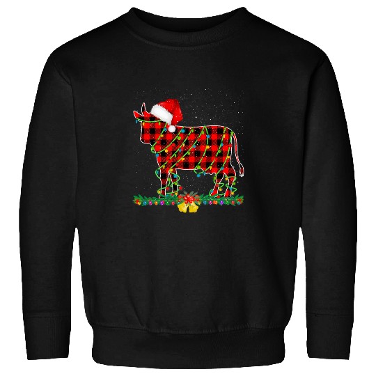 Cow Lover Christmas Light Tree Cow xmass Snow Lover 27 Sweatshirts