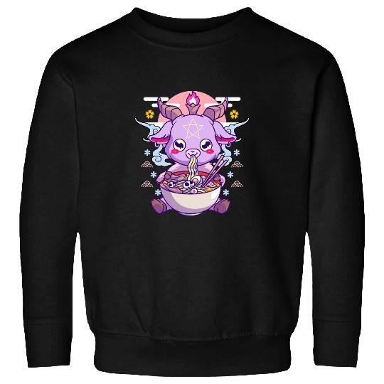 Goats Lover Baphomet Pho Ramen Goats Occult Spooky Kawaii Creepy Cute Sweatshirts