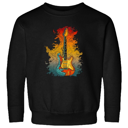 Electric Guitar Music Lover Guitarist Marching Band Vintage Sweatshirts