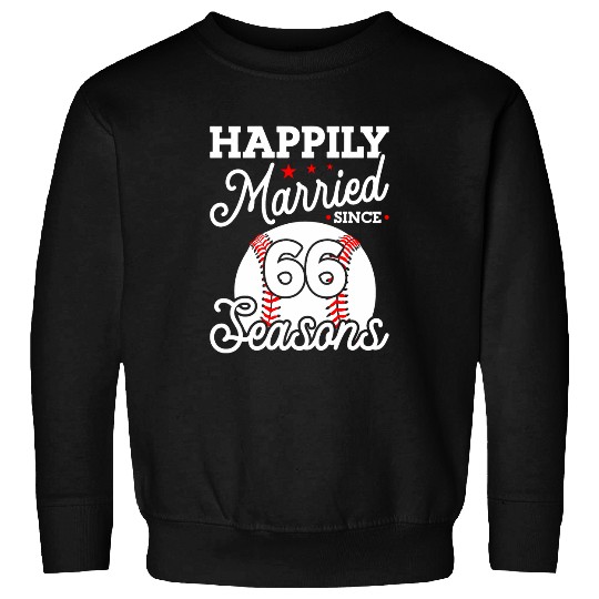 66th Wedding Anniversary Baseball Husband Wife 66 Years Sweatshirts
