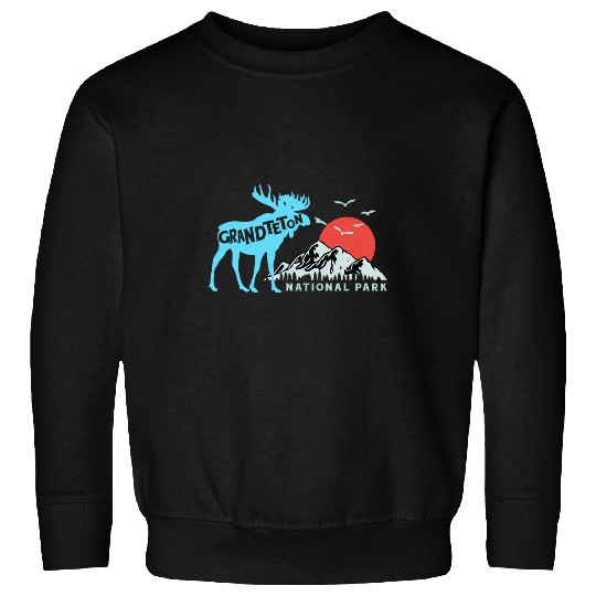 Lacrosse Gift Grand Teton National Park Moose 2Mountains Sweatshirts