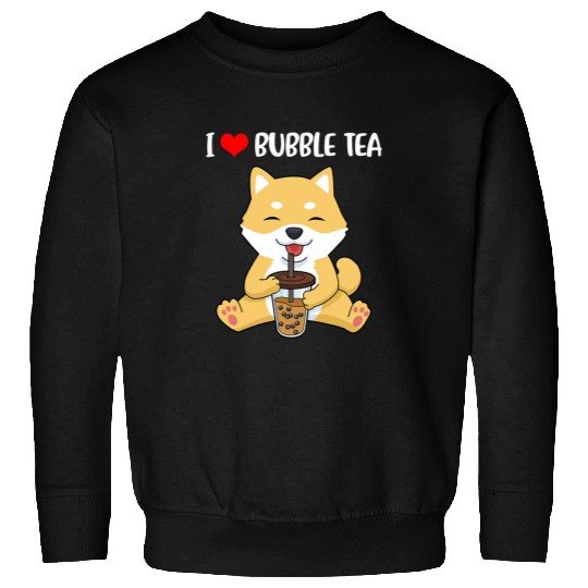 Dog Shiba Inu Women Boba Tea Gifts Men Kawaii Bubble Tea Sweatshirts