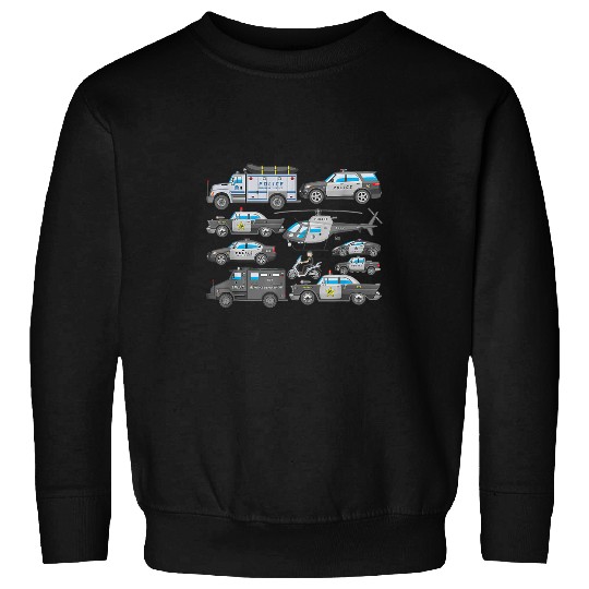 Police Car s for Boys Cop Vehicles Toddler SWAT Truck Sweatshirts