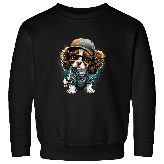Funny Cavalier King Charles Spaniel Cute Rap Hip Hop RB 2 Sweatshirts