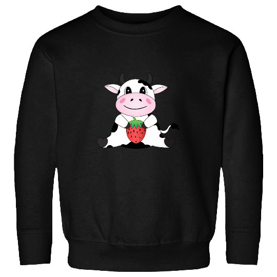 Cow Lover Cute Strawberry Cow Print Animal Kawaii Aesthetic Sweatshirts