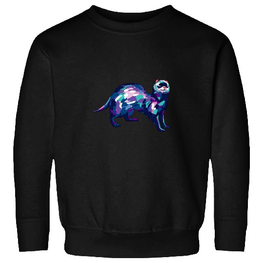 Cute Ferret uniques Hand Drawn Art Gift Lover Ferret Graphic Sweatshirts