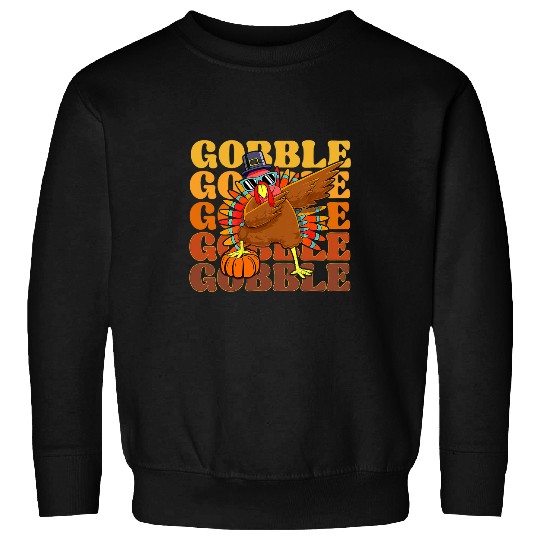 Lacrosse Gift Funny Gobble Dabbings Turkey Thanksgiving Day Men Sweatshirts